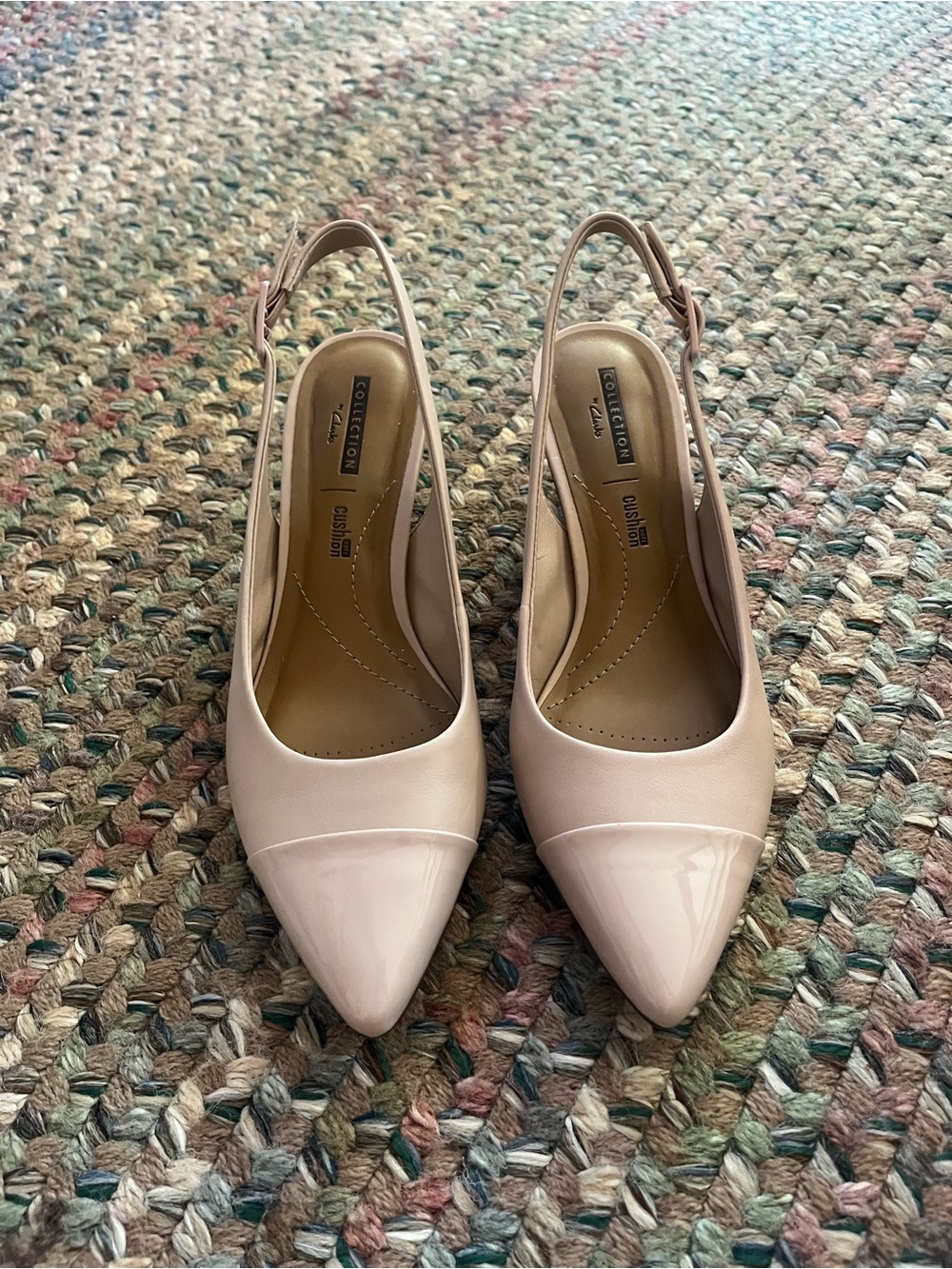Clarks Blush Pink Slingback Pointed Toe Pumps